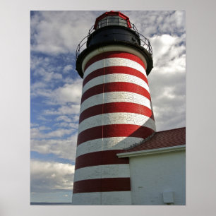 USA, Maine, Lubec. West Quoddy Head fyr Poster
