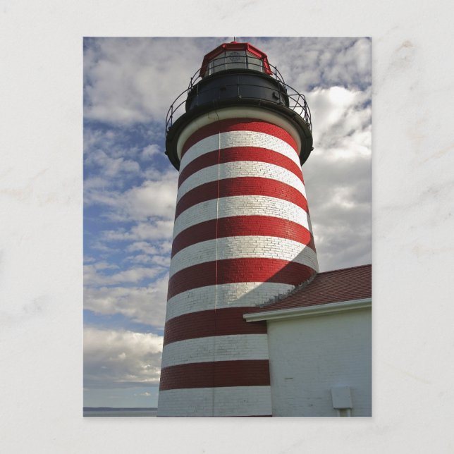 USA, Maine, Lubec. West Quoddy Head fyr Vykort (Framsida)