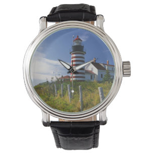 USA, Maine, Lubec. West Quoddy Head Lighthouse Armbandsur