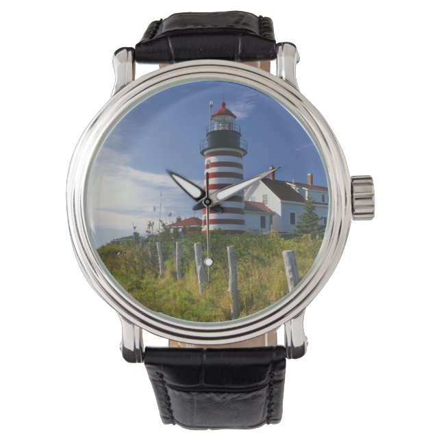 USA, Maine, Lubec. West Quoddy Head Lighthouse Armbandsur (Framsida)