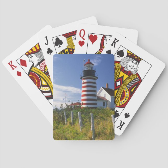 USA, Maine, Lubec. West Quoddy Head Lighthouse Spel Kort (Baksidan)