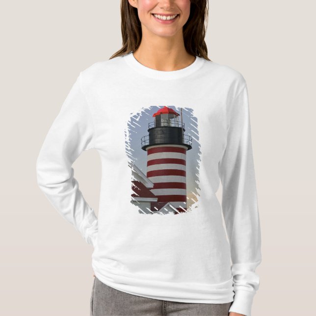 USA, Maine, Lubec. West Quoddy Head Lighthouse, Tee (Framsida)