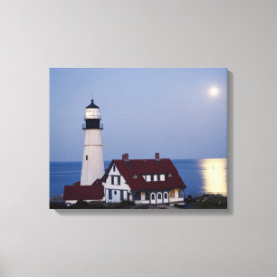 USA, Maine, Portland, Cape Elizabeth, fyr Canvastryck