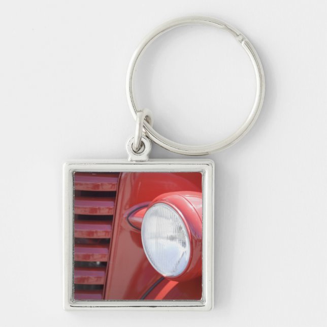 USA, Maine, Uggla Head. Strålkastare och partiella Fyrkantig Silverfärgad Nyckelring (Framsidan)