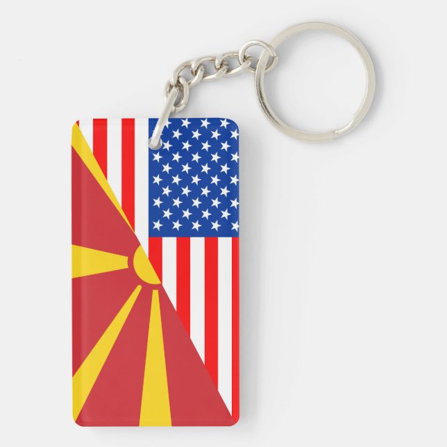 usa makedonien land halv flagga america (Baksidan)