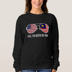 Usa Malaysia Flagga Sunglass Malaysian Amerikanska T Shirt