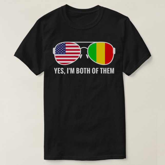 USA Mali Flagga Sunglasses Malian American lera T Shirt (Design framsida)