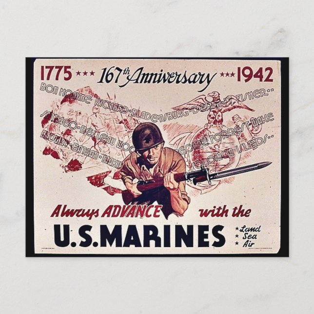 USA-marinsoldater Vykort (Framsida)