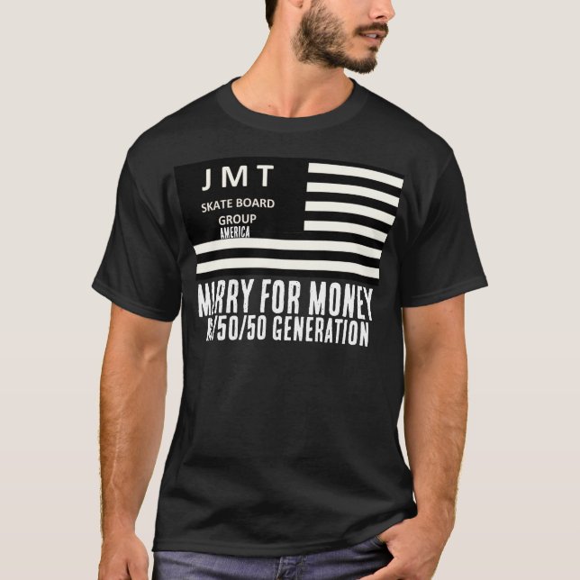 USA MARRY FOR MONEY Basic Mörk T-Shirt (Framsida)