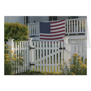 USA, Massachusettes, Gloucester: Patriotiskt stake Hälsningskort