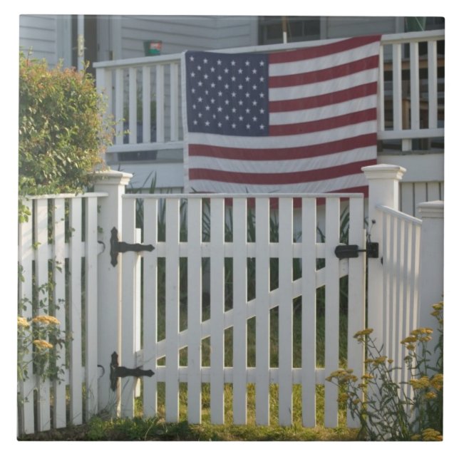 USA, Massachusettes, Gloucester: Patriotiskt stake Kakelplatta (Framsidan)