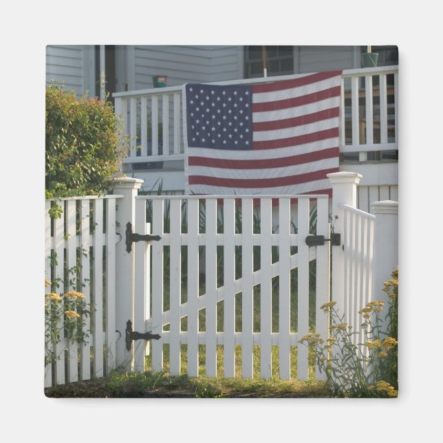 USA, Massachusettes, Gloucester: Patriotiskt stake Magnet (Framsidan)