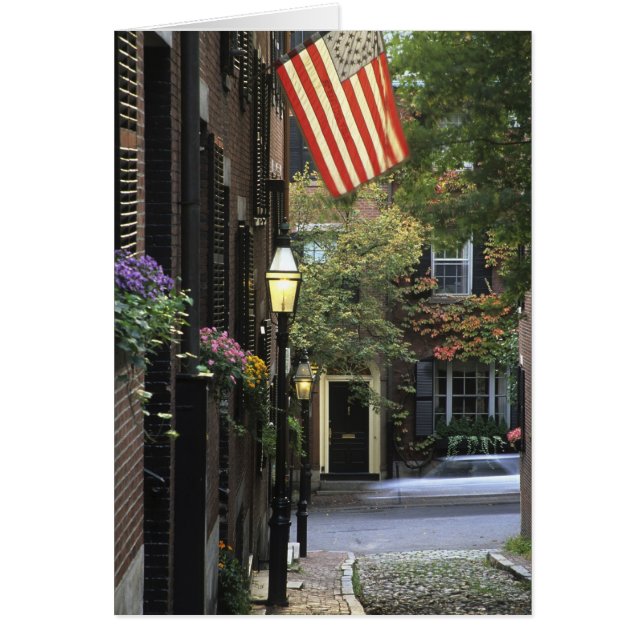 USA, Massachusetts, Boston, Beacon Hill. Hälsningskort (Framsidan)