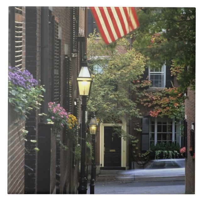 USA, Massachusetts, Boston, Beacon Hill. Kakelplatta (Framsidan)