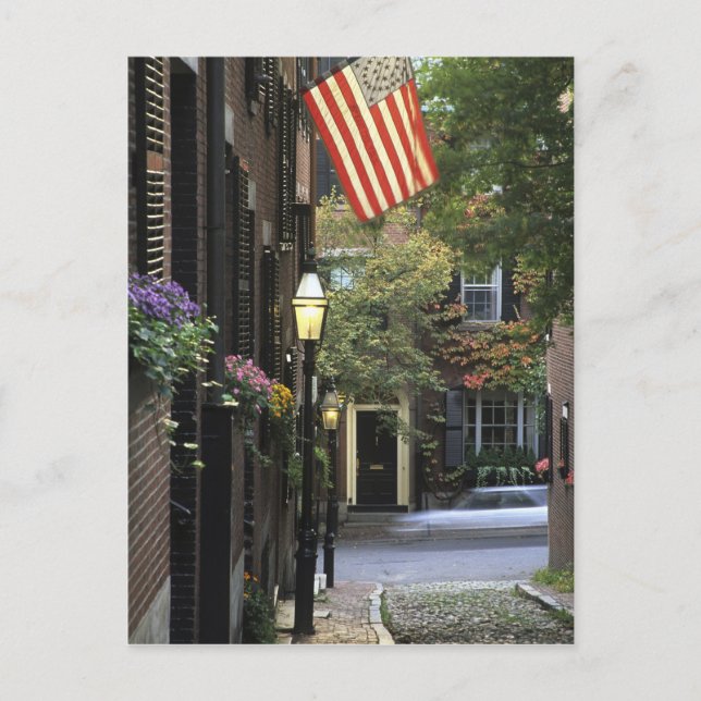 USA, Massachusetts, Boston, Beacon Hill. Vykort (Framsida)