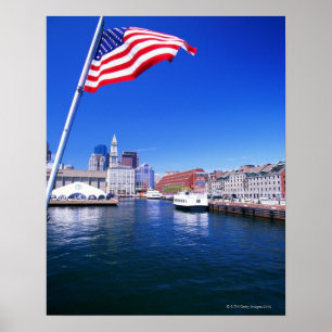 USA, Massachusetts, Boston, Boston hamn Poster