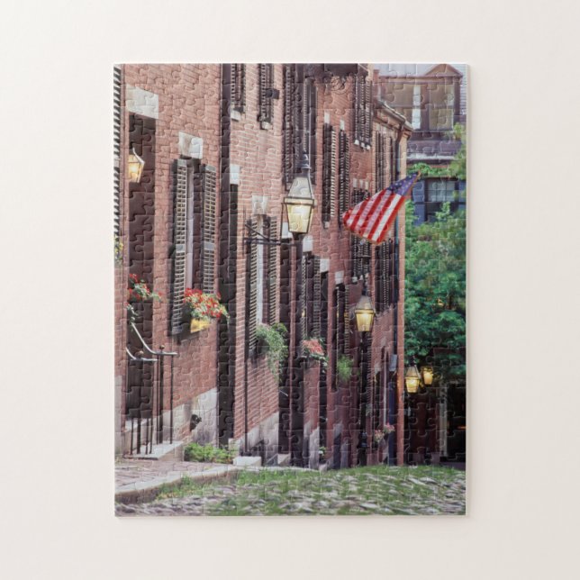 USA, Massachusetts, Boston, Hus längs Acorn Pussel (Vertikal)