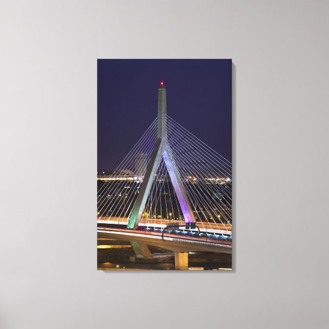 USA, Massachusetts, Boston. Leonard Zakim Canvastryck (Framsida)