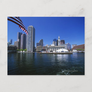 USA, Massachusetts, Boston Skyline och Financial Vykort