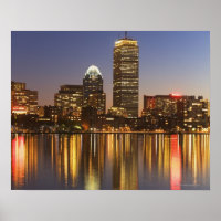USA, Massachusetts, Boston Skyline vid skymt 2
