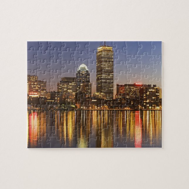 USA, Massachusetts, Boston Skyline vid skymt 2 Pussel (Horisontell)