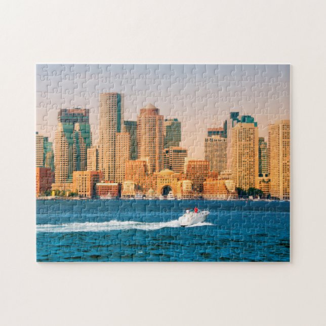 USA, Massachusetts. Boston Waterfront Panorama Pussel (Horisontell)