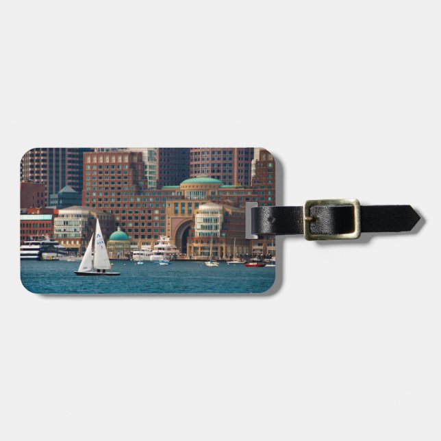 USA, Massachusetts. Boston Waterfront Skyline 2 Bagagebricka (Horisontell Framsida)