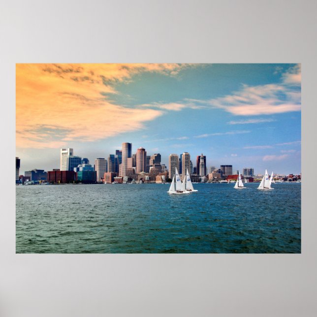 USA, Massachusetts. Boston Waterfront Skyline 3 Poster (Framsidan)