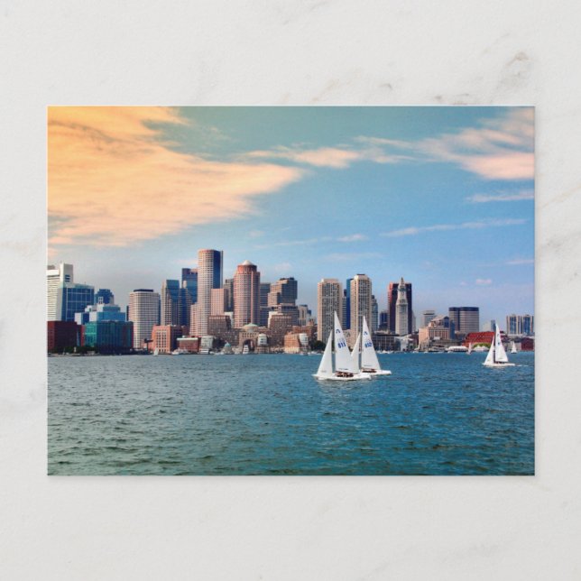USA, Massachusetts. Boston Waterfront Skyline 3 Vykort (Framsida)