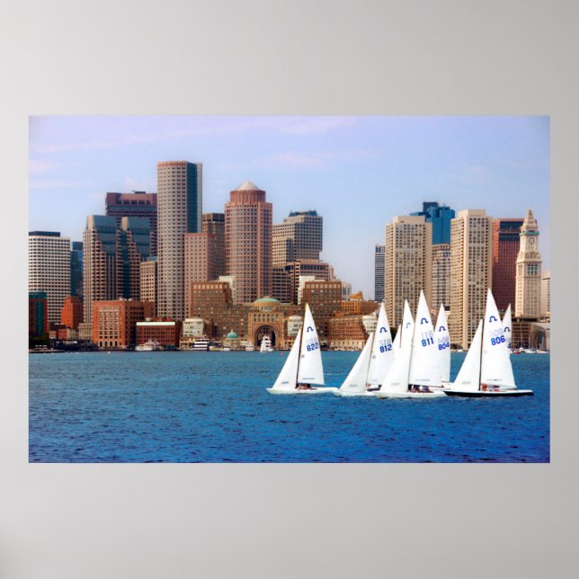 USA, Massachusetts. Boston Waterfront Skyline 4 Poster (Framsidan)