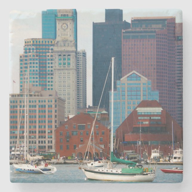 USA, Massachusetts. Boston Waterfront Skyline Stenunderlägg (Framsidan)