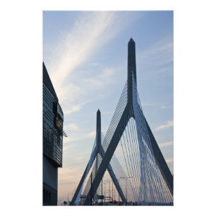 USA, Massachusetts, Boston. Zakim-bron. 2 Fototryck