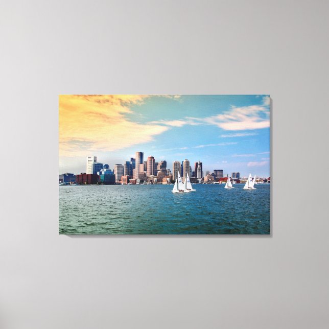 USA, Massachusetts. Bostons strandpromenad 3 Canvastryck (Framsida)