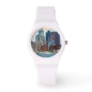 USA, Massachusetts. Bostons strandpromenad panoram Armbandsur