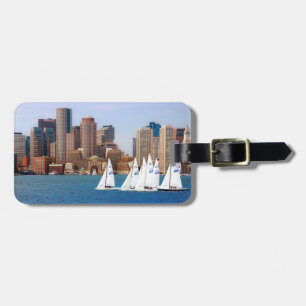 USA, Massachusetts. Bostons strandpromenad panoram Bagagebricka