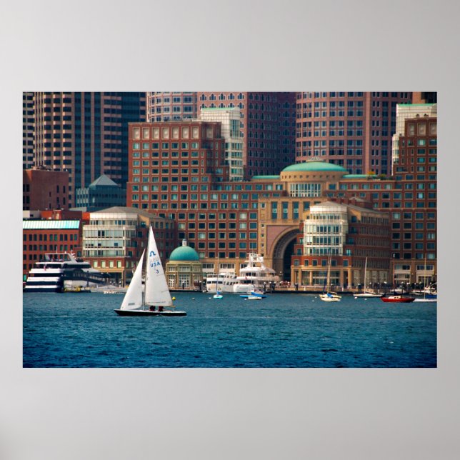 USA, Massachusetts. Bostons strandskyline 2 Poster (Framsidan)