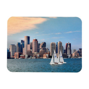 USA, Massachusetts. Bostons strandskyline 3 Magnet