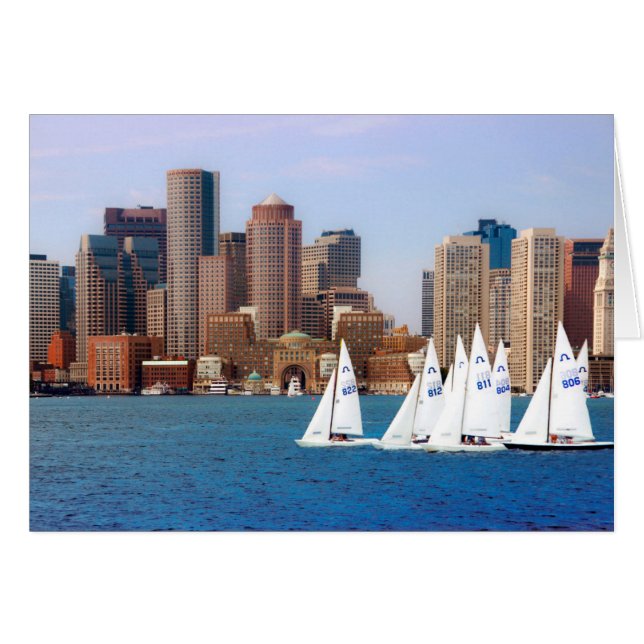 USA, Massachusetts. Bostons strandskyline 4 Hälsningskort (Framsidan Horizontal)