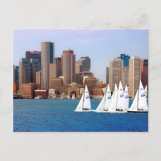 USA, Massachusetts. Bostons strandskyline 4 Vykort (Framsida)