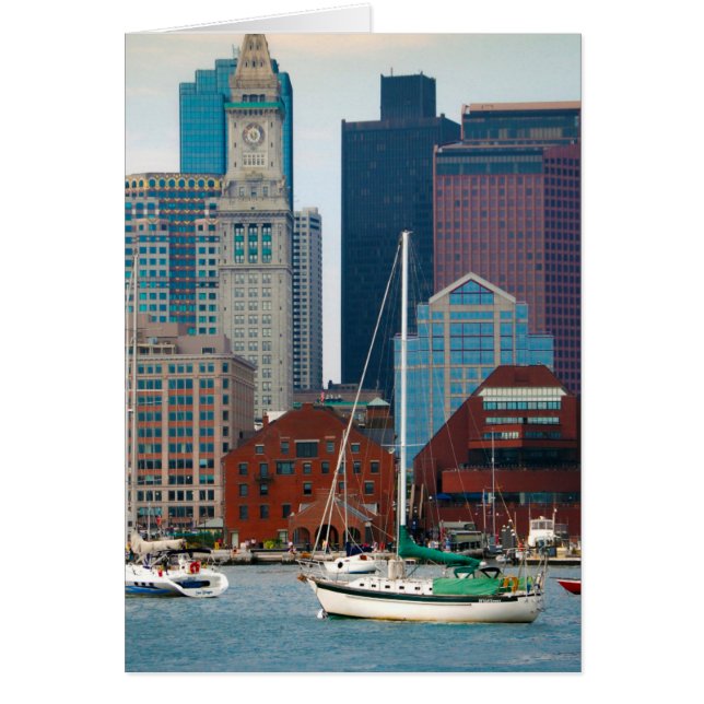 USA, Massachusetts. Bostons strandskyline Hälsningskort (Framsidan)