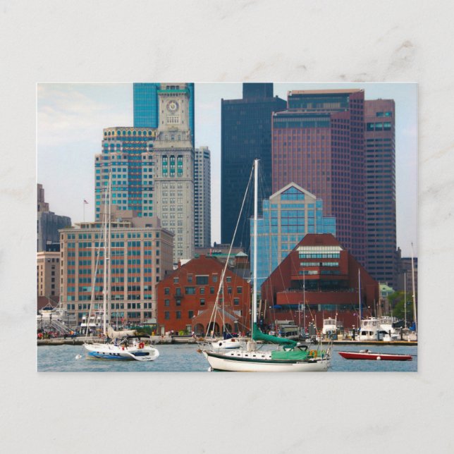 USA, Massachusetts. Bostons strandskyline Vykort (Framsida)