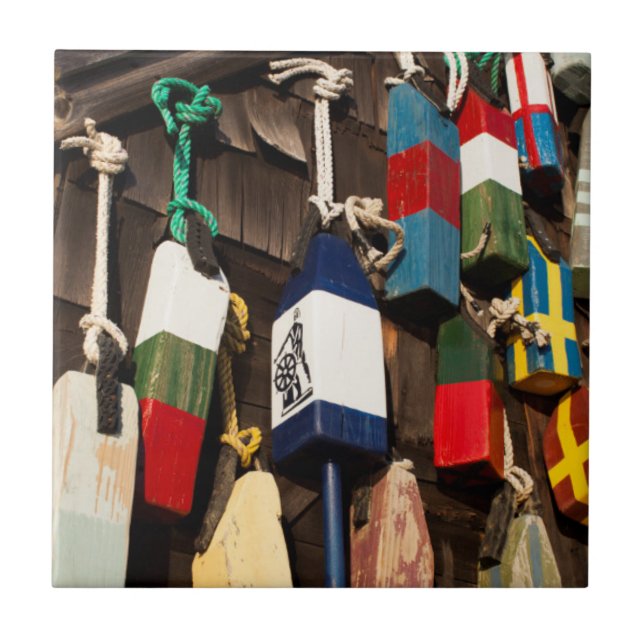 USA, Massachusetts, Gloucester, Lobster Buoys 2 Kakelplatta (Framsidan)