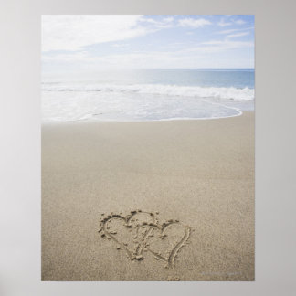 USA, Massachusetts, Hearts dragen på sandstrand 2 Poster