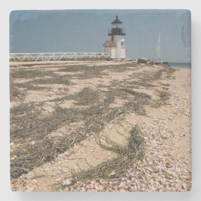 USA, Massachusetts, Nantucket. Snäcka Underlägg Sten (Framsidan)