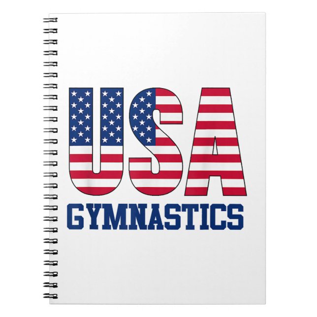USA med American Flagga Gymnastics Sports Anteckningsbok (Framsidan)