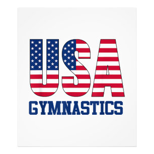 USA med American Flagga Gymnastics Sports Fototryck