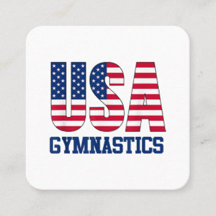 USA med American Flagga Gymnastics Sports Fyrkantigt Visitkort