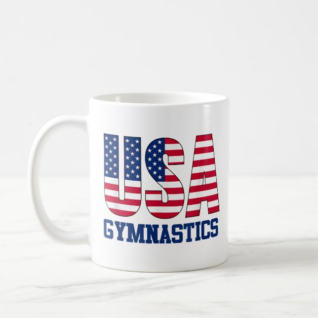 USA med American Flagga Gymnastics Sports Kaffemugg (Vänster)