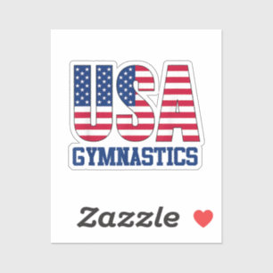 USA med American Flagga Gymnastics Sports Klistermärken