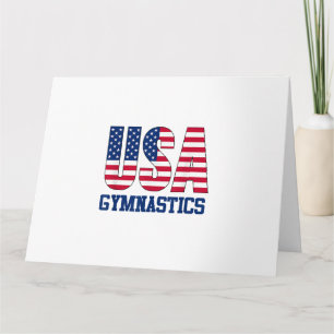 USA med American Flagga Gymnastics Sports Kort